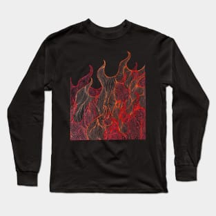 Fire line art Long Sleeve T-Shirt